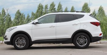 9 249 р. Комплект рейлингов АПС  Hyundai Santa Fe  DM (2012-2019) дорестайлинг, рестайлинг (Черные, без поперечин)  с доставкой в г. Пермь. Увеличить фотографию 2