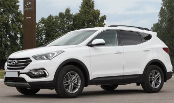 9 249 р. Комплект рейлингов АПС  Hyundai Santa Fe  DM (2012-2019) дорестайлинг, рестайлинг (Черные, без поперечин)  с доставкой в г. Пермь. Увеличить фотографию 3