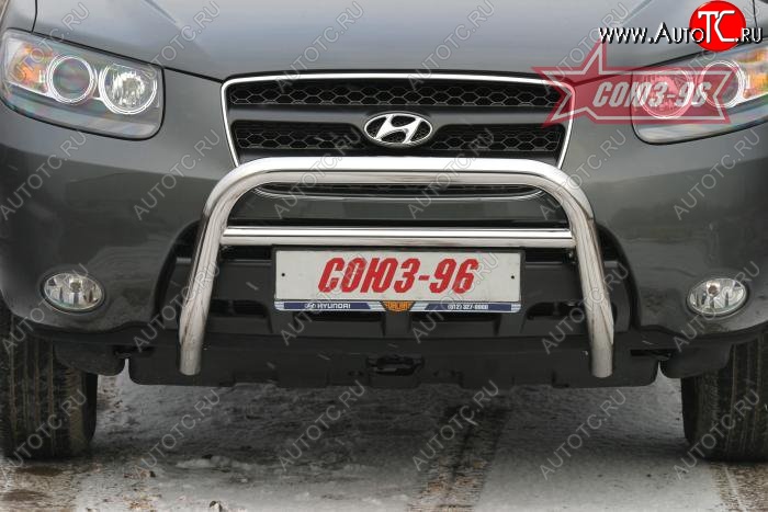 11 609 р. Защита переднего бампера Souz-96 (d60)  Hyundai Santa Fe  CM (2006-2009) дорестайлинг  с доставкой в г. Пермь