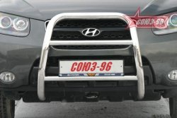 Защита переднего бампера Souz-96 (d60) Hyundai Santa Fe  CM (2006-2009) дорестайлинг