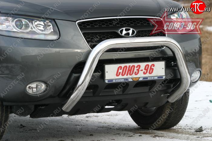 20 384 р. Защита переднего бампера Souz-96 (d76)  Hyundai Santa Fe  CM (2006-2009) дорестайлинг  с доставкой в г. Пермь