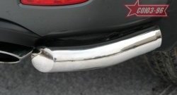 Защита заднего бампера из боковых уголков Souz-96 (d76) Hyundai Santa Fe  CM (2006-2009) дорестайлинг