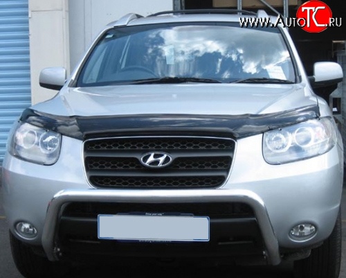 3 299 р. Дефлектор капота NovLine  Hyundai Santa Fe  CM (2009-2012) рестайлинг  с доставкой в г. Пермь