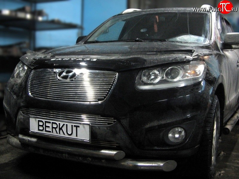 5 999 р. Декоративная вставка решетки радиатора (рестайлинг) Berkut Hyundai Santa Fe CM рестайлинг (2009-2012)  с доставкой в г. Пермь