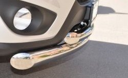 Защита переднего бампера (2 трубыØ63 мм, нержавейка) SLITKOFF Hyundai Santa Fe  CM (2009-2012) рестайлинг
