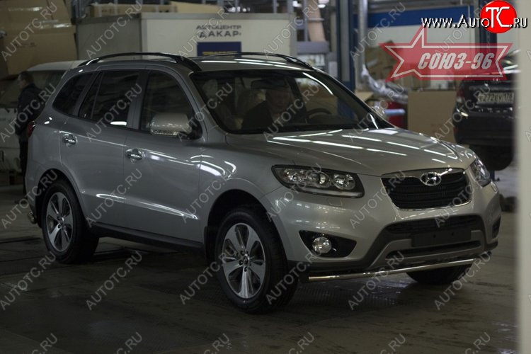11 969 р. Защита переднего бампера одинарная Souz-96 (d42). Hyundai Santa Fe CM рестайлинг (2009-2012)  с доставкой в г. Пермь