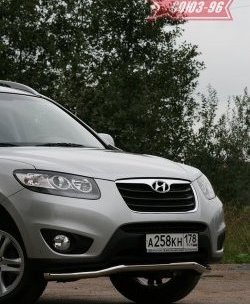 12 689 р. Защита переднего бампера одинарная Souz-96 (d60) Hyundai Santa Fe CM рестайлинг (2009-2012)  с доставкой в г. Пермь. Увеличить фотографию 3