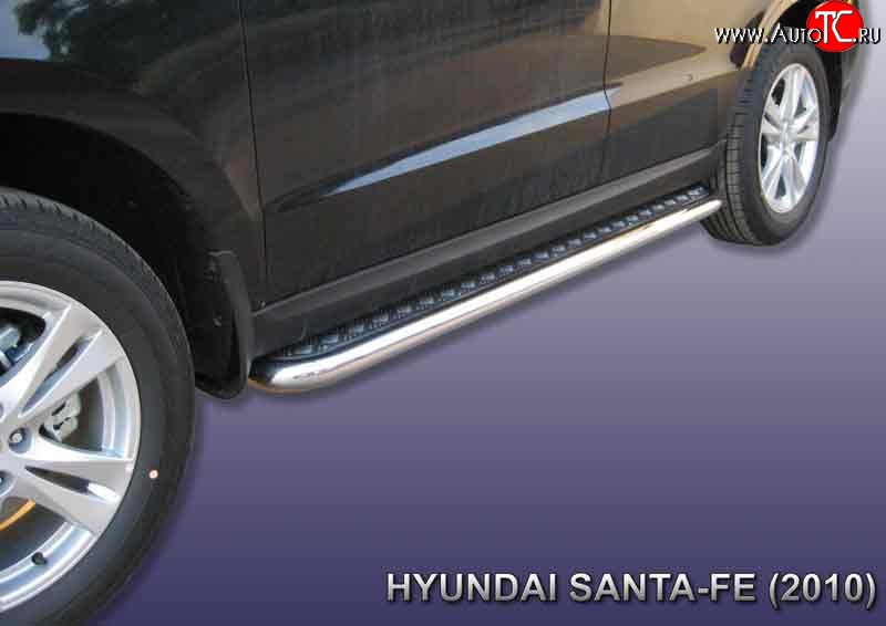 18 949 р. Широкая защита порогов Slitkoff  Hyundai Santa Fe  CM (2009-2012) рестайлинг  с доставкой в г. Пермь