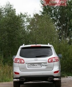 Защита заднего бампера из двух боковых уголков (d76) SOUZ-96 Hyundai Santa Fe CM рестайлинг (2009-2012)