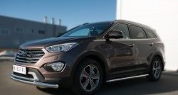 18 699 р. Защита переднего бампера (2 трубыØ63 и 42 мм, нержавейка) SLITKOFF  Hyundai Grand Santa Fe  1 DM (2013-2016) дорестайлинг  с доставкой в г. Пермь. Увеличить фотографию 4