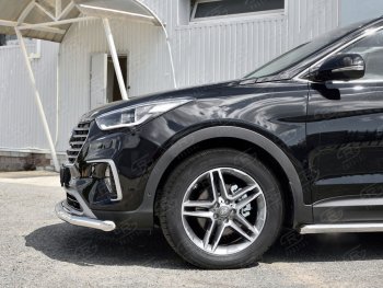 15 299 р. Одинарная защита переднего бампера диаметром 63 мм SLITKOFF  Hyundai Grand Santa Fe  1 DM (2016-2018) рестайлинг  с доставкой в г. Пермь. Увеличить фотографию 2