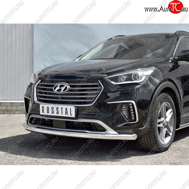 15 299 р. Одинарная защита переднего бампера диаметром 63 мм SLITKOFF  Hyundai Grand Santa Fe  1 DM (2016-2018) рестайлинг  с доставкой в г. Пермь