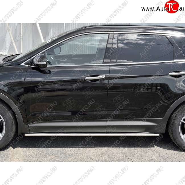 17 999 р. Защита порогов из круглой трубы диаметром 42 мм SLITKOFF v1  Hyundai Grand Santa Fe  1 DM (2016-2018) рестайлинг  с доставкой в г. Пермь