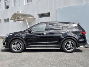 18 799 р. Защита порогов из круглой трубы диаметром 63 мм SLITKOFF  Hyundai Grand Santa Fe  1 DM (2016-2018) рестайлинг  с доставкой в г. Пермь. Увеличить фотографию 2
