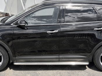 35 549 р. Широкая защита порогов с трубой диаметром 42 мм SLITKOFF v3  Hyundai Grand Santa Fe  1 DM (2016-2018) рестайлинг  с доставкой в г. Пермь. Увеличить фотографию 2