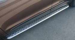 24 649 р. Широкая защита порогов SLITKOFF  Hyundai Grand Santa Fe  1 DM (2013-2016) дорестайлинг  с доставкой в г. Пермь. Увеличить фотографию 2