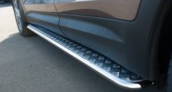 24 649 р. Широкая защита порогов SLITKOFF  Hyundai Grand Santa Fe  1 DM (2013-2016) дорестайлинг  с доставкой в г. Пермь. Увеличить фотографию 3