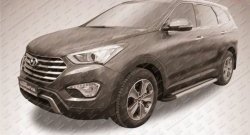 10 699 р. Алюминиевые пороги Slitkoff Luxe Silver  Hyundai Grand Santa Fe  1 DM (2013-2016) дорестайлинг  с доставкой в г. Пермь. Увеличить фотографию 2