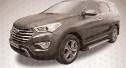 13 349 р. Алюминиевые пороги Slitkoff Optima Silver  Hyundai Grand Santa Fe  1 DM (2013-2016) дорестайлинг  с доставкой в г. Пермь. Увеличить фотографию 2