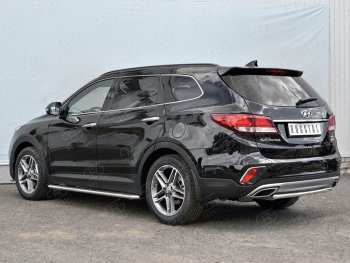 12 549 р. Одинарная защита заднего бампера из трубы d42 мм SLITKOFF  Hyundai Grand Santa Fe  1 DM (2016-2018) рестайлинг  с доставкой в г. Пермь. Увеличить фотографию 2