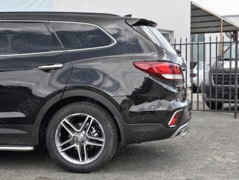 12 549 р. Одинарная защита заднего бампера из трубы d42 мм SLITKOFF  Hyundai Grand Santa Fe  1 DM (2016-2018) рестайлинг  с доставкой в г. Пермь. Увеличить фотографию 3
