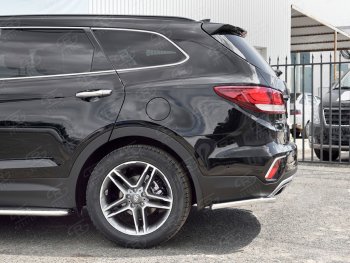 14 399 р. Защита заднего бампера (Ø42 мм уголки, нержавейка) SLITKOFF  Hyundai Grand Santa Fe  1 DM (2016-2018) рестайлинг  с доставкой в г. Пермь. Увеличить фотографию 2