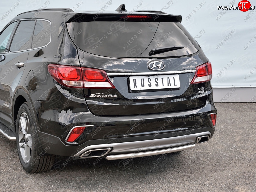 12 549 р. Одинарная защита заднего бампера из трубы d42 мм SLITKOFF  Hyundai Grand Santa Fe  1 DM (2016-2018) рестайлинг  с доставкой в г. Пермь