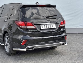 15 999 р. Защита заднего бампера (Ø63 мм уголки, нержавейка) SLITKOFF  Hyundai Grand Santa Fe  1 DM (2016-2018) рестайлинг  с доставкой в г. Пермь. Увеличить фотографию 2