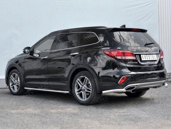 15 999 р. Защита заднего бампера (Ø63 мм уголки, нержавейка) SLITKOFF  Hyundai Grand Santa Fe  1 DM (2016-2018) рестайлинг  с доставкой в г. Пермь. Увеличить фотографию 3