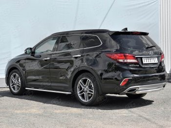 13 199 р. Одинарная защита заднего бампера из трубы d63 мм SLITKOFF  Hyundai Grand Santa Fe  1 DM (2016-2018) рестайлинг  с доставкой в г. Пермь. Увеличить фотографию 3