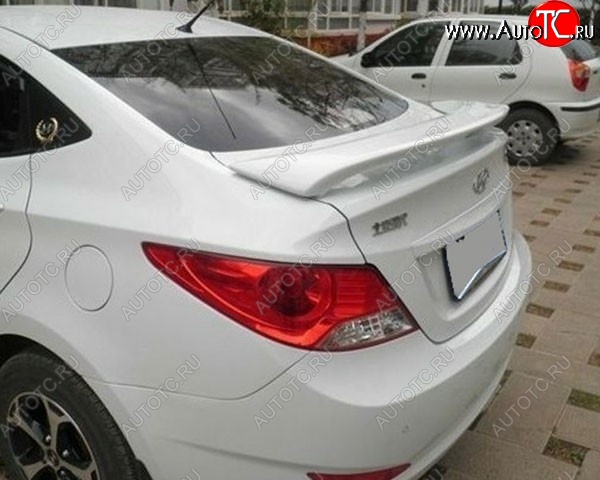 4 389 р. Спойлер M-VRS V2 Hyundai Solaris RBr седан рестайлинг (2014-2017) (Неокрашенный)  с доставкой в г. Пермь