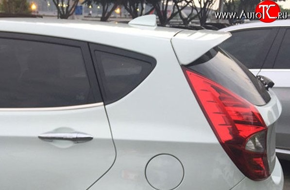 3 199 р. Спойлер (хетчбек) M-VRS Hyundai Solaris RBr седан рестайлинг (2014-2017) (Неокрашенный)  с доставкой в г. Пермь