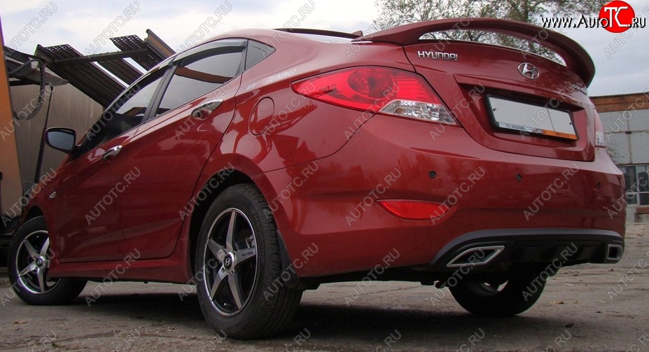 5 399 р. Спойлер Tuning-Sport  Hyundai Solaris  RBr (2010-2017) седан дорестайлинг, седан рестайлинг (Неокрашенный)  с доставкой в г. Пермь