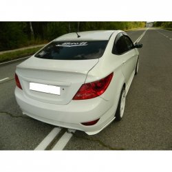 4 499 р. Козырёк на заднее стекло HS-3  Hyundai Solaris  RBr (2010-2014) седан дорестайлинг (Неокрашенный)  с доставкой в г. Пермь. Увеличить фотографию 2