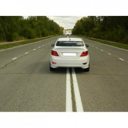 4 499 р. Козырёк на заднее стекло HS-3  Hyundai Solaris  RBr (2010-2014) седан дорестайлинг (Неокрашенный)  с доставкой в г. Пермь. Увеличить фотографию 3