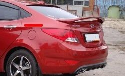 3 299 р. Козырёк на заднее лобовое стекло Sport v2  Hyundai Solaris  RBr (2010-2017), KIA Rio  3 QB (2011-2017) (Неокрашенный)  с доставкой в г. Пермь. Увеличить фотографию 2