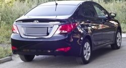 1 179 р. Накладка на верхнюю часть заднего бампера RA  Hyundai Solaris  RBr (2014-2017) седан рестайлинг  с доставкой в г. Пермь. Увеличить фотографию 2