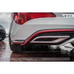 8 999 р. Накладка на задний бампер TopKontur Design  Hyundai Solaris  RBr (2010-2014) седан дорестайлинг (Неокрашенная)  с доставкой в г. Пермь. Увеличить фотографию 5