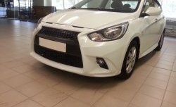 13 499 р. Передний бампер Lexus Style  Hyundai Solaris  RBr (2010-2014) седан дорестайлинг, хэтчбэк дорестайлинг (Неокрашенный)  с доставкой в г. Пермь. Увеличить фотографию 2