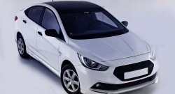 13 499 р. Передний бампер Sport  Hyundai Solaris  RBr (2010-2014) седан дорестайлинг, хэтчбэк дорестайлинг (Неокрашенный)  с доставкой в г. Пермь. Увеличить фотографию 4