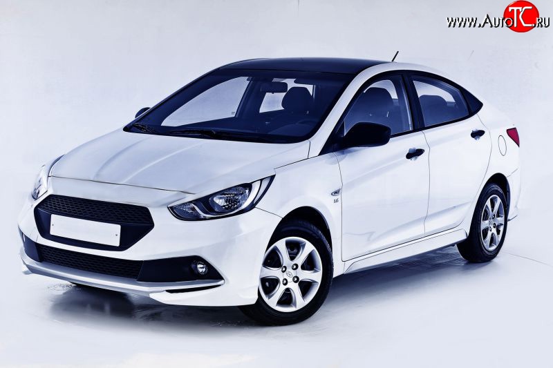 13 499 р. Передний бампер Sport  Hyundai Solaris  RBr (2010-2014) седан дорестайлинг, хэтчбэк дорестайлинг (Неокрашенный)  с доставкой в г. Пермь