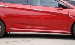 4 749 р. Пороги накладки Sport v2 KIA Rio 3 QB хэтчбек 5 дв. рестайлинг (2015-2017) (Неокрашенные)  с доставкой в г. Пермь. Увеличить фотографию 2