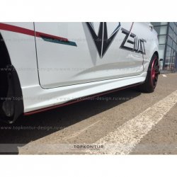 4 999 р. Пороги накладки TopKontur Design KIA Rio 3 QB хэтчбек 5 дв. рестайлинг (2015-2017) (Неокрашенные)  с доставкой в г. Пермь. Увеличить фотографию 7