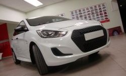 5 799 р. Решётка радиатора YTG  Hyundai Solaris  RBr (2010-2014) седан дорестайлинг (Неокрашенная)  с доставкой в г. Пермь. Увеличить фотографию 5