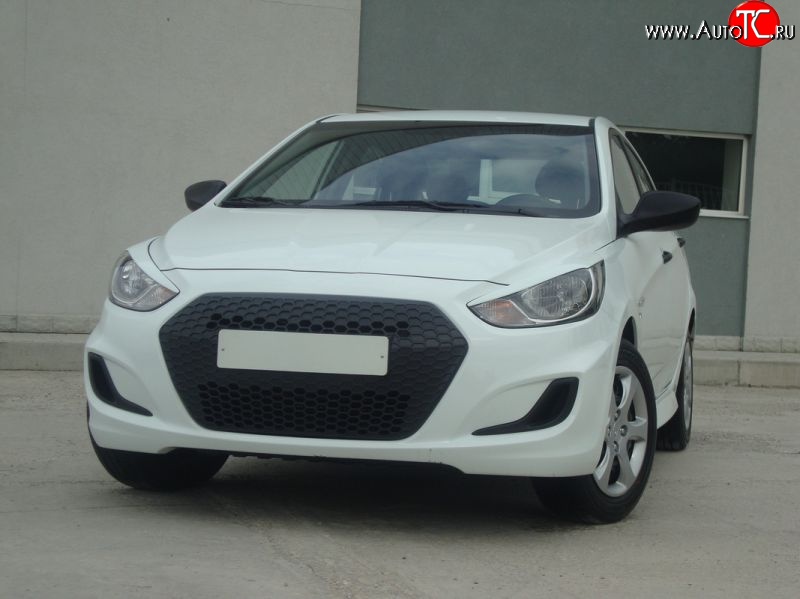 5 799 р. Решётка радиатора YTG  Hyundai Solaris  RBr (2010-2014) седан дорестайлинг (Неокрашенная)  с доставкой в г. Пермь