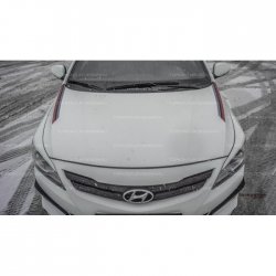 1 499 р. Реснички на фары HS1 Hyundai Solaris RBr седан дорестайлинг (2010-2014) (Неокрашенные)  с доставкой в г. Пермь. Увеличить фотографию 2