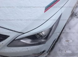 1 499 р. Реснички на фары HS1 Hyundai Solaris RBr седан дорестайлинг (2010-2014) (Неокрашенные)  с доставкой в г. Пермь. Увеличить фотографию 6