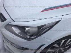1 499 р. Реснички на фары HS1 Hyundai Solaris RBr седан дорестайлинг (2010-2014) (Неокрашенные)  с доставкой в г. Пермь. Увеличить фотографию 7