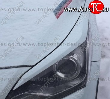 1 499 р. Реснички на фары HS1 Hyundai Solaris RBr седан дорестайлинг (2010-2014) (Неокрашенные)  с доставкой в г. Пермь