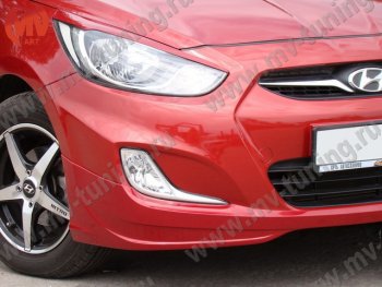 1 149 р. Реснички на фары MV tuning v2 Hyundai Solaris RBr седан дорестайлинг (2010-2014) (Неокрашенные)  с доставкой в г. Пермь. Увеличить фотографию 3